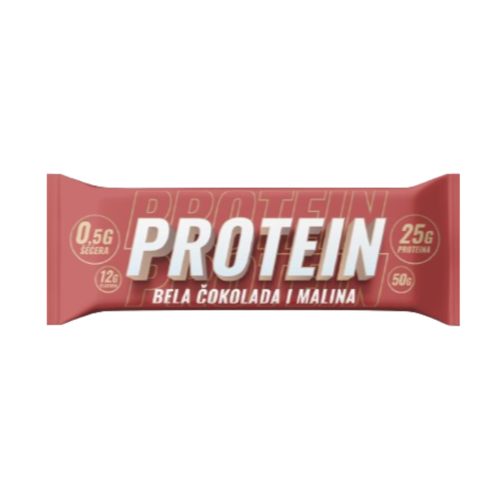 2 Protein bar bela čokolada i malina 50gr - Slika 1